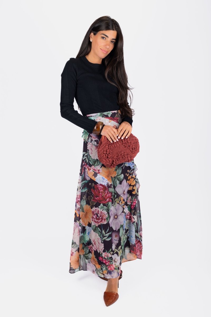 Laurel Skirt (Black Pattern) - Skirt - Yakira Bella