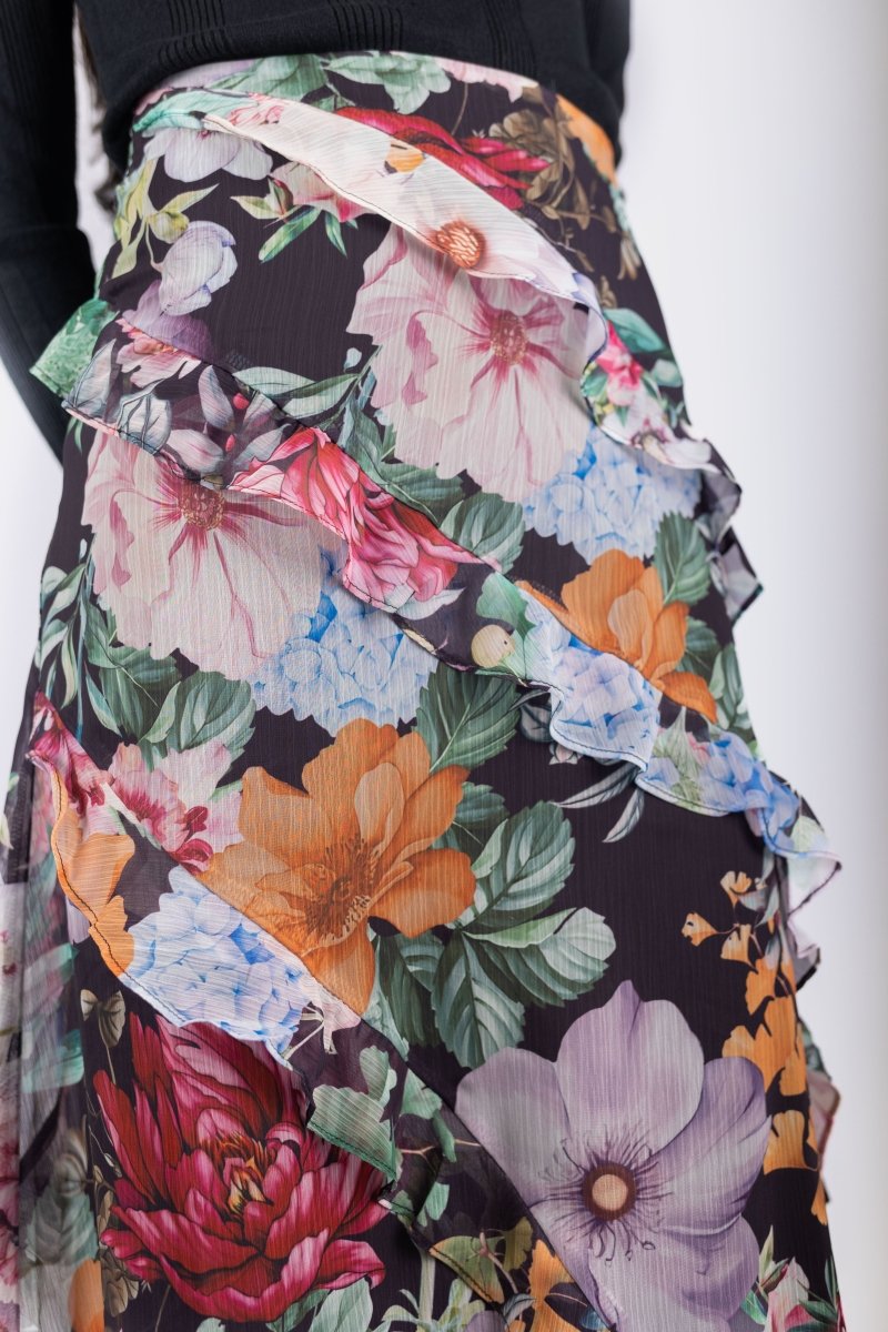 Laurel Skirt (Black Pattern) - Skirt - Yakira Bella