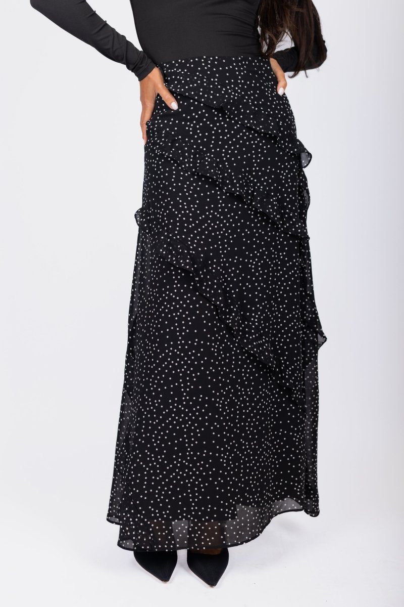 Laurel Skirt (Black Polka Dot) - Skirt - Yakira Bella