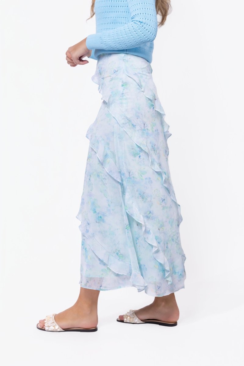 Laurel Skirt (Blue Flower) - Skirt - Yakira Bella