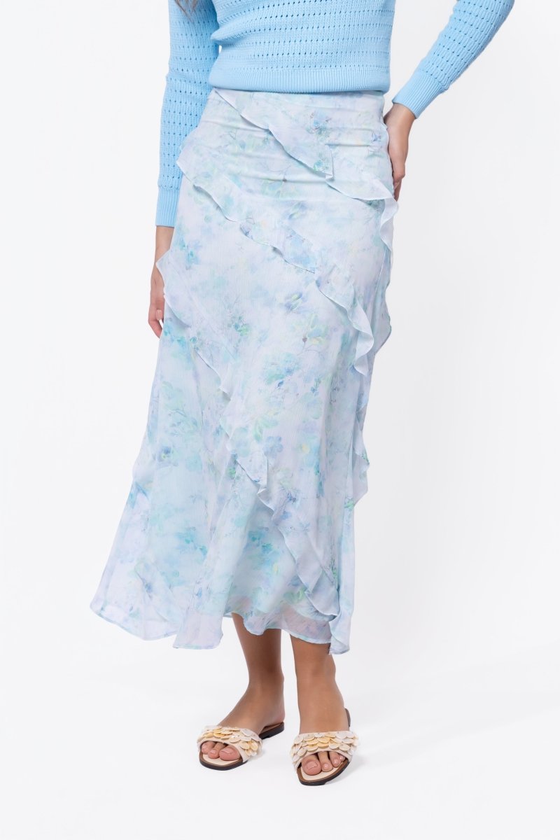 Laurel Skirt (Blue Flower) - Skirt - Yakira Bella
