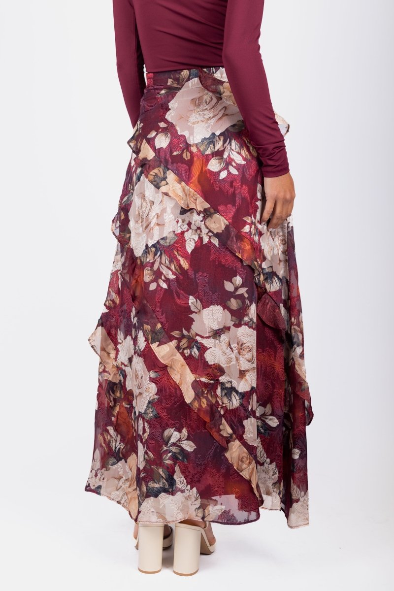 Laurel Skirt (Burgundy) - Skirt - Yakira Bella