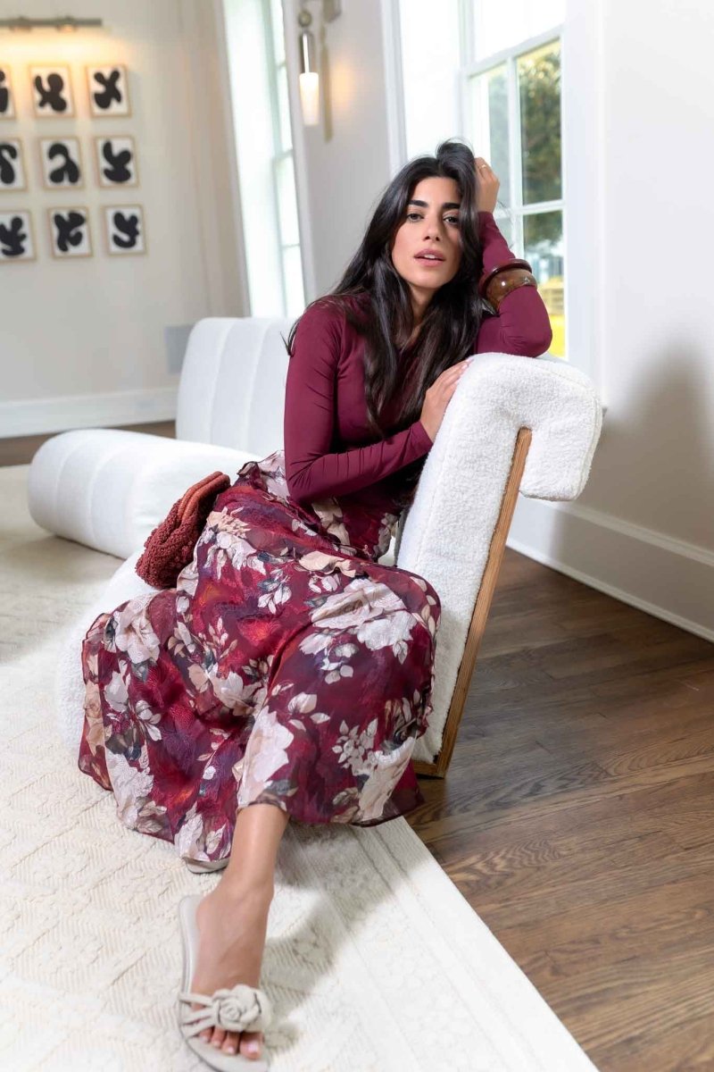 Laurel Skirt (Burgundy) - Skirt - Yakira Bella