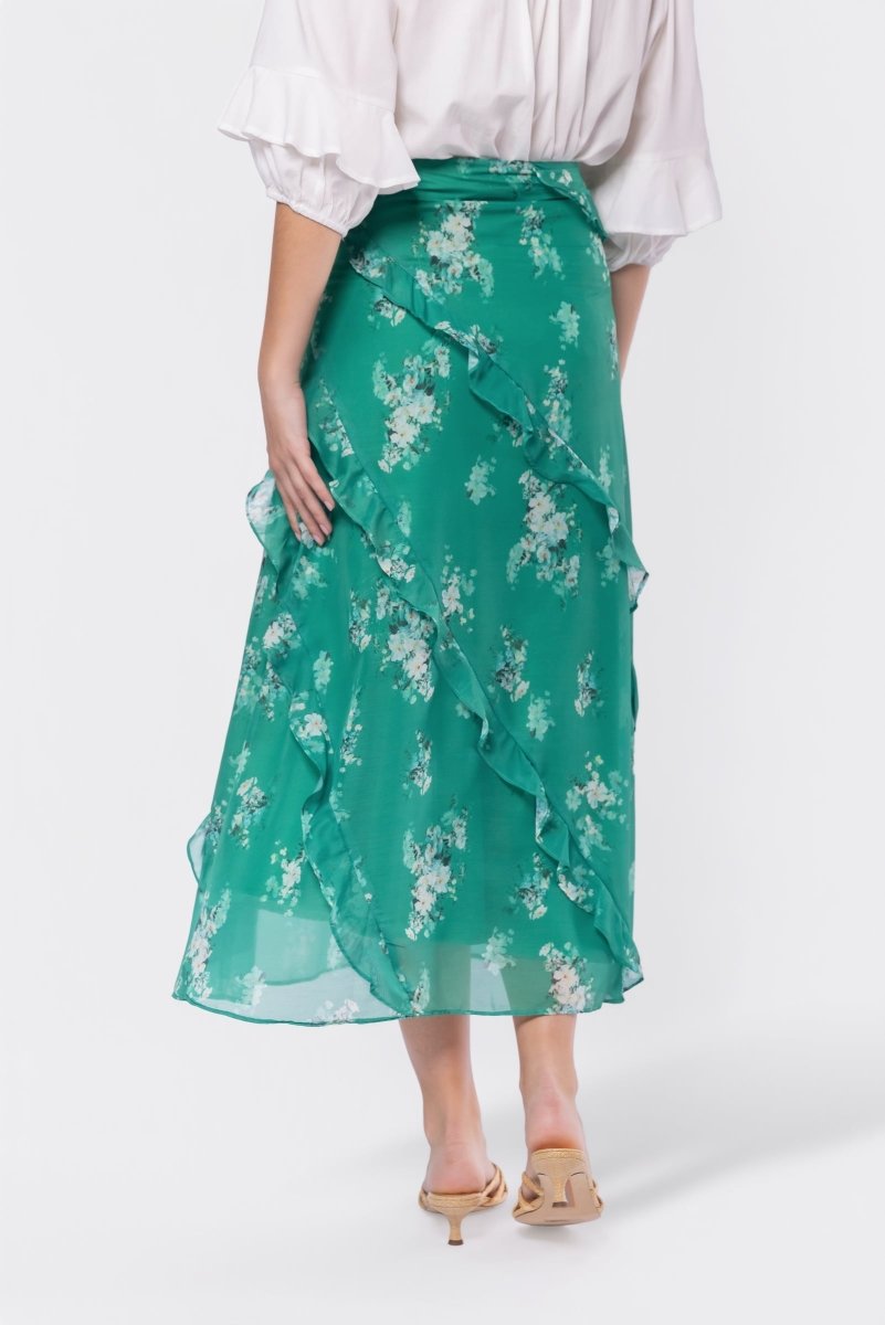 Laurel Skirt (Green Pattern) - Skirt - Yakira Bella