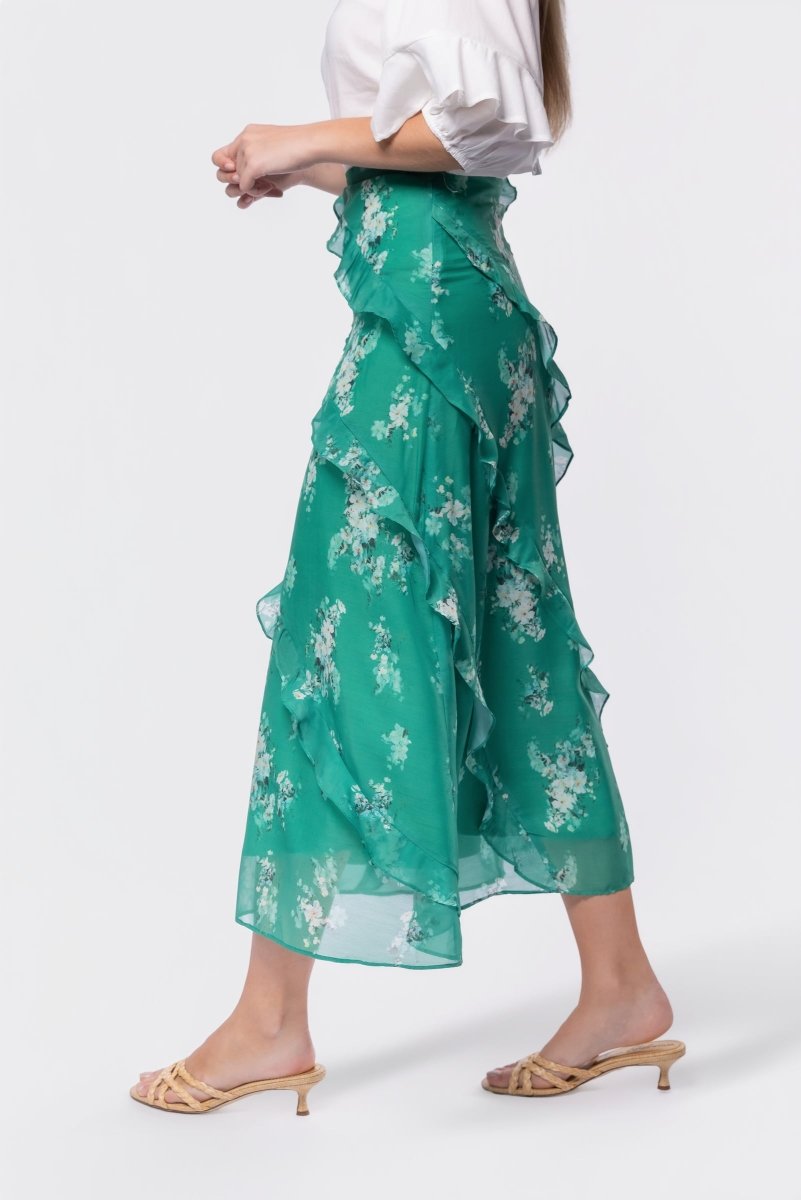 Laurel Skirt (Green Pattern) - Skirt - Yakira Bella