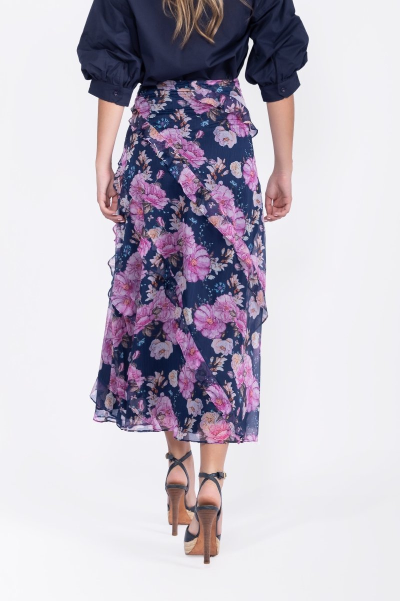 Laurel Skirt (Navy Flower) - Skirt - Yakira Bella