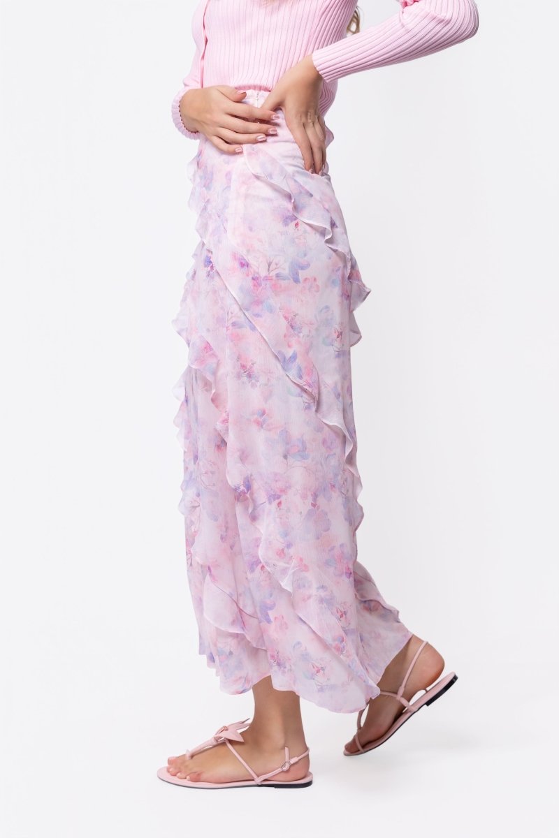 Laurel Skirt (Pink Flower) - Skirt - Yakira Bella