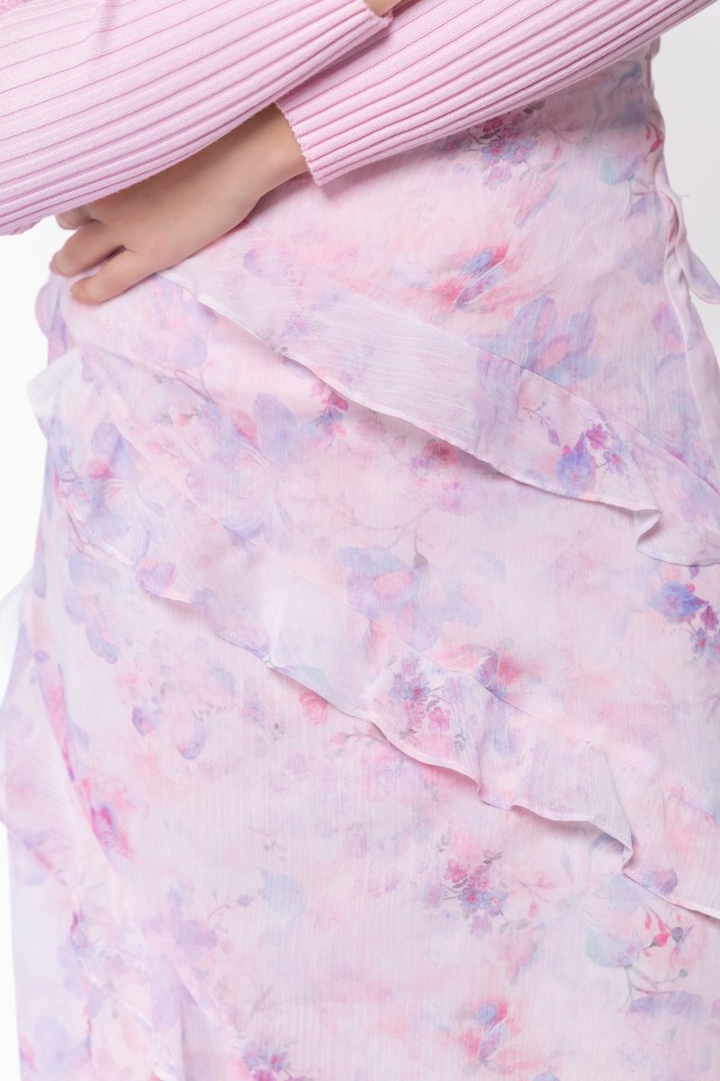 Laurel Skirt (Pink Flower) - Skirt - Yakira Bella