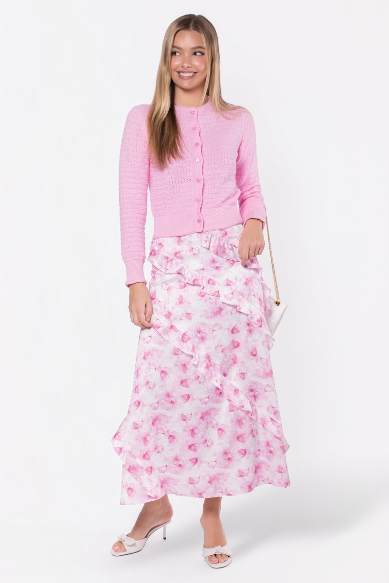 Laurel Skirt (White/Pink) - Skirt - Yakira Bella
