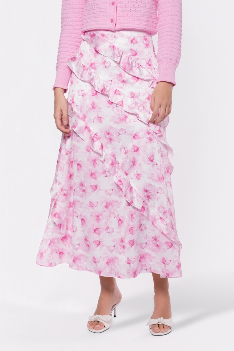 Laurel Skirt (White/Pink) - Skirt - Yakira Bella