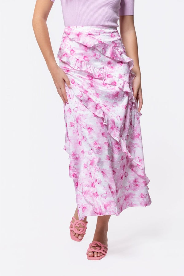Laurel Skirt (White/Pink) - Skirt - Yakira Bella