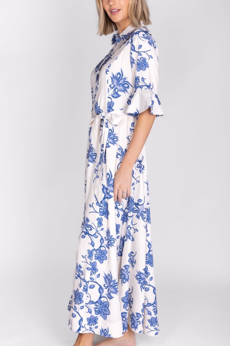 LAUREN DRESS (BLUE PATTERN) - Dress - Yakira Bella