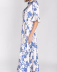 LAUREN DRESS (BLUE PATTERN) - Dress - Yakira Bella