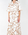 LAUREN DRESS (CREAM PATTERN) - Dress - Yakira Bella