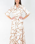 LAUREN DRESS (CREAM PATTERN) - Dress - Yakira Bella