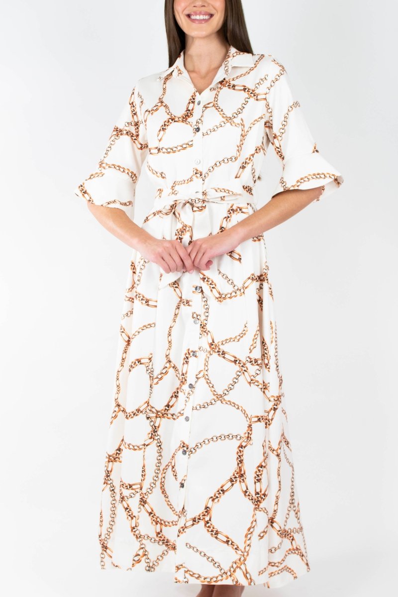 LAUREN DRESS (CREAM PATTERN) - Dress - Yakira Bella