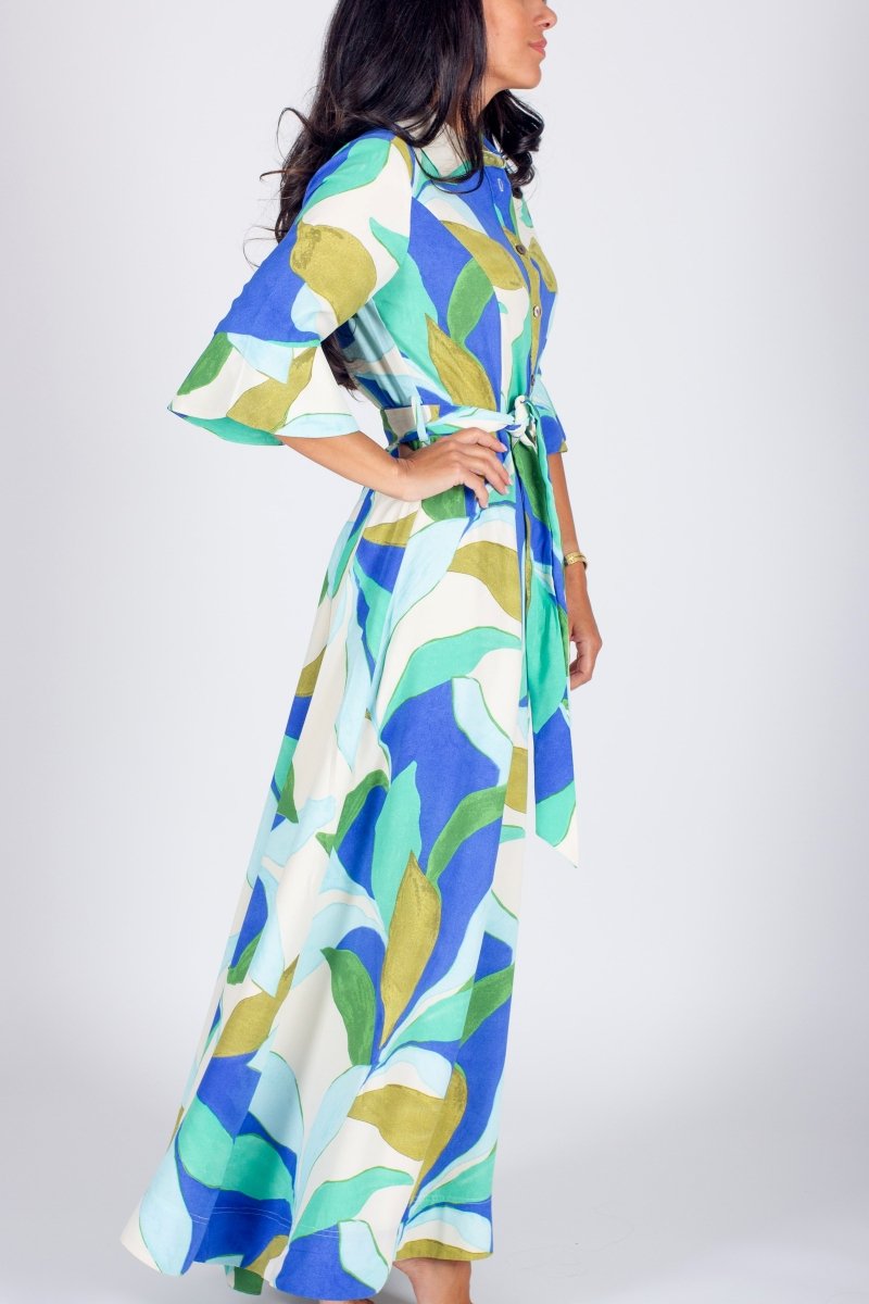 LAUREN DRESS (GREEN PATTERN) - Dress - Yakira Bella