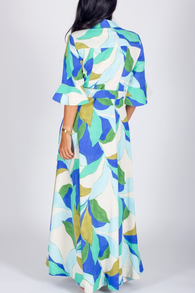 LAUREN DRESS (GREEN PATTERN) - Dress - Yakira Bella