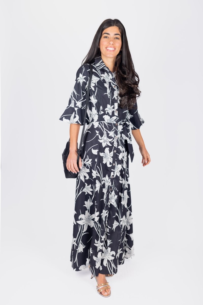 LAUREN DRESS (WHITE/BLACK) - Dress - Yakira Bella