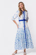 Laurent Dress (White Teal)
