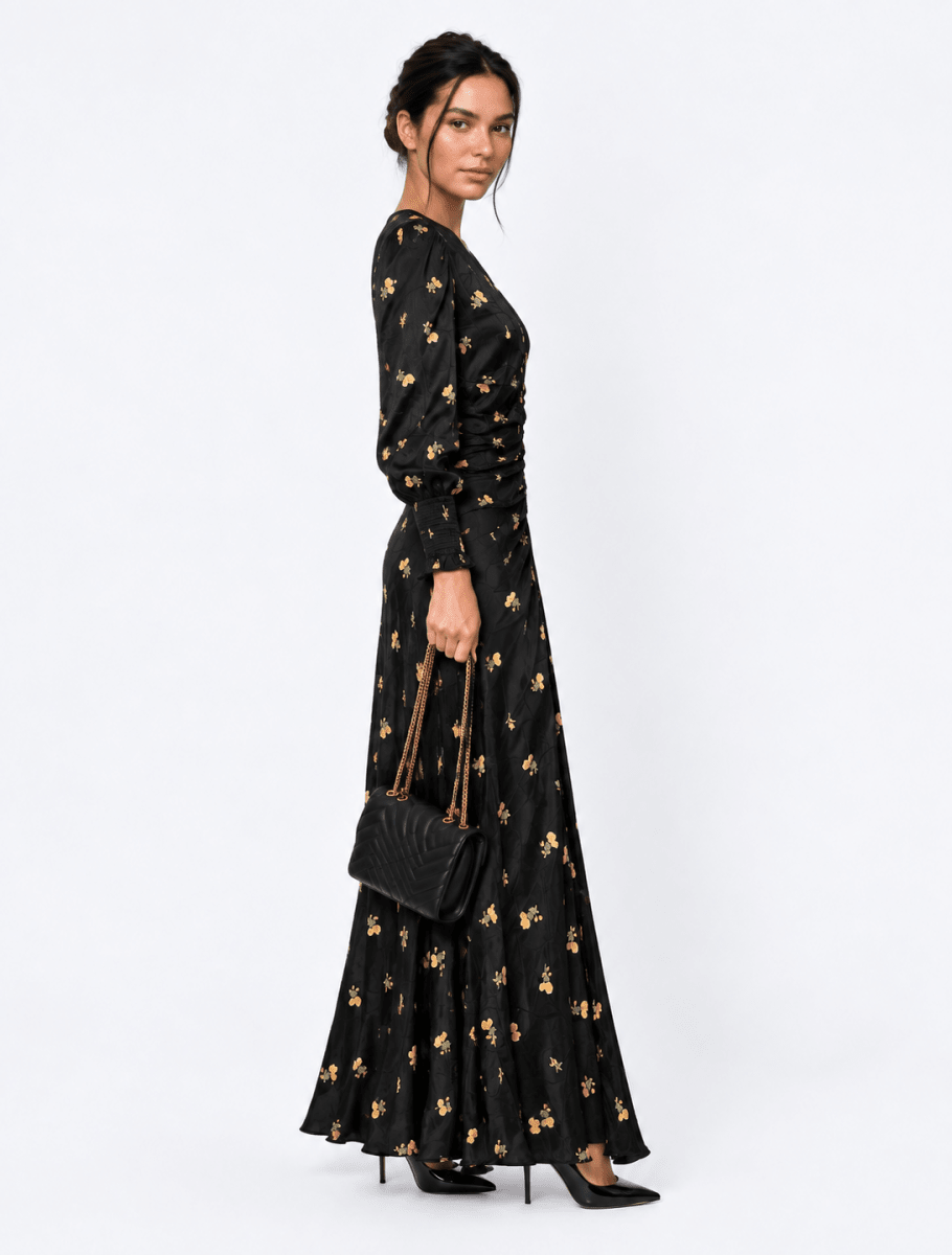 Layla Dress (Black Flower) - Dress - Yakira Bella