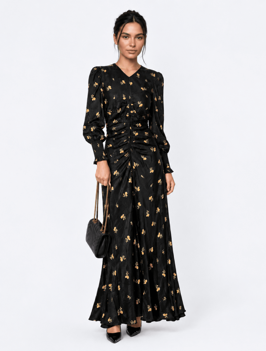 Layla Dress (Black Flower) - Dress - Yakira Bella