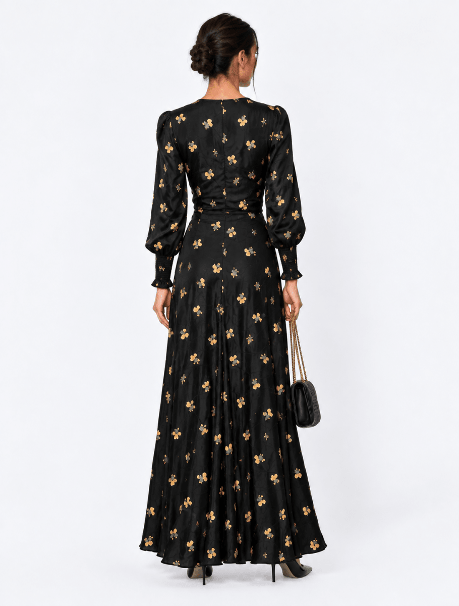 Layla Dress (Black Flower) - Dress - Yakira Bella