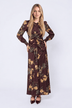 Layla Dress (Brown Flower)