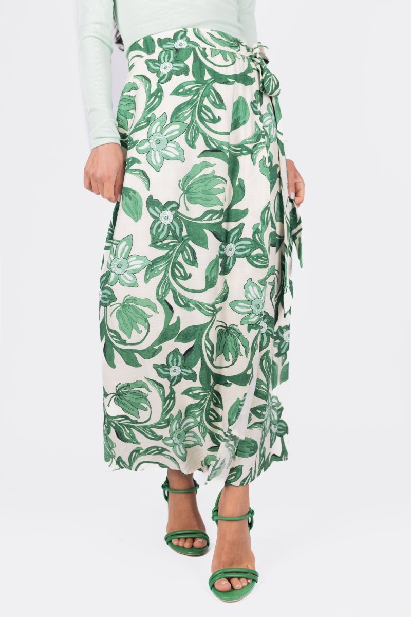 LEILA SKIRT (GREEN PATTERN) - Skirt - Yakira Bella