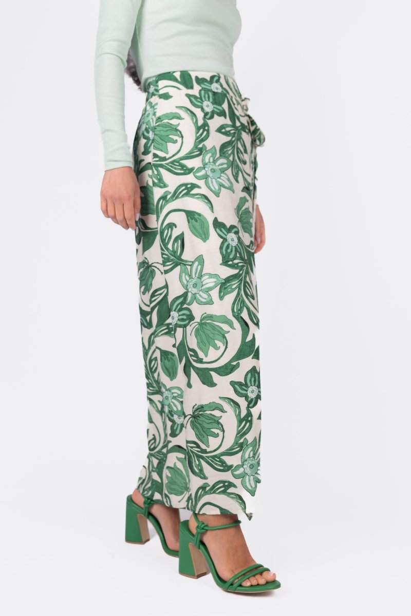 LEILA SKIRT (GREEN PATTERN) - Skirt - Yakira Bella