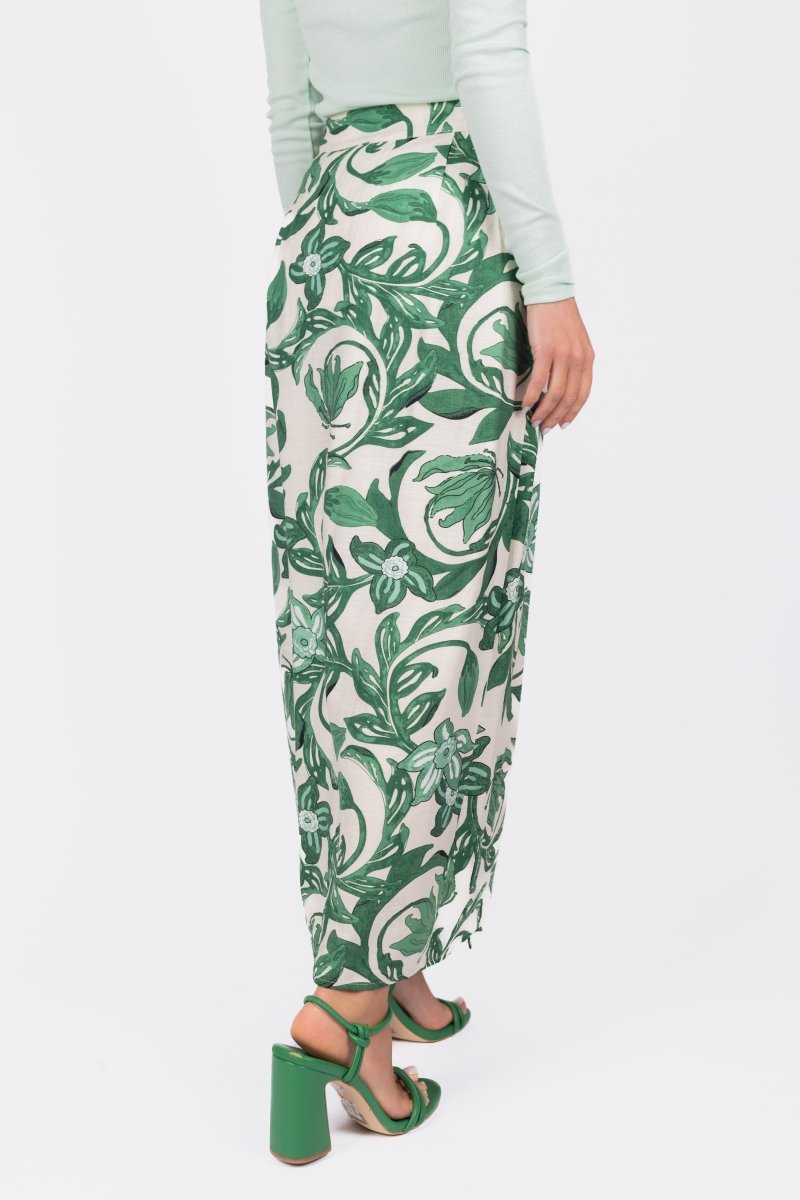 LEILA SKIRT (GREEN PATTERN) - Skirt - Yakira Bella