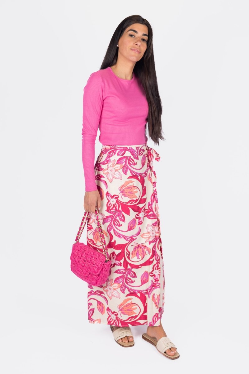 LEILA SKIRT (PINK PATTERN) - Skirt - Yakira Bella