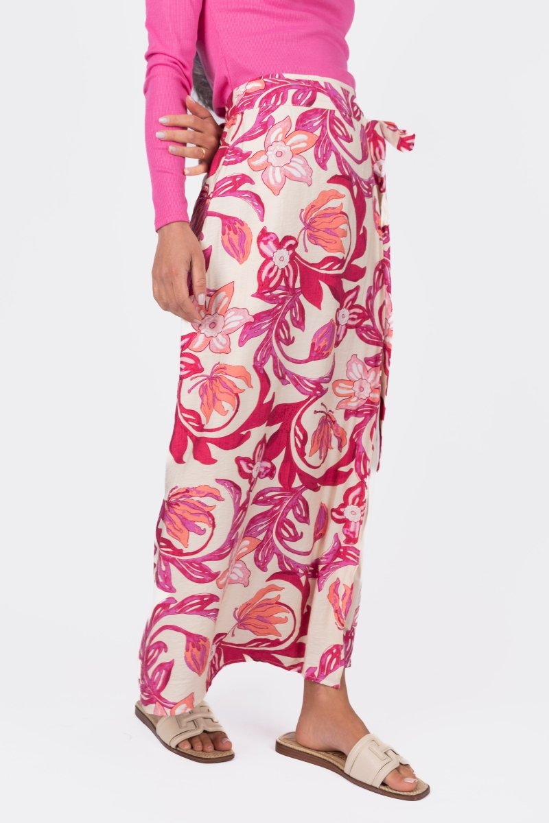 LEILA SKIRT (PINK PATTERN) - Skirt - Yakira Bella