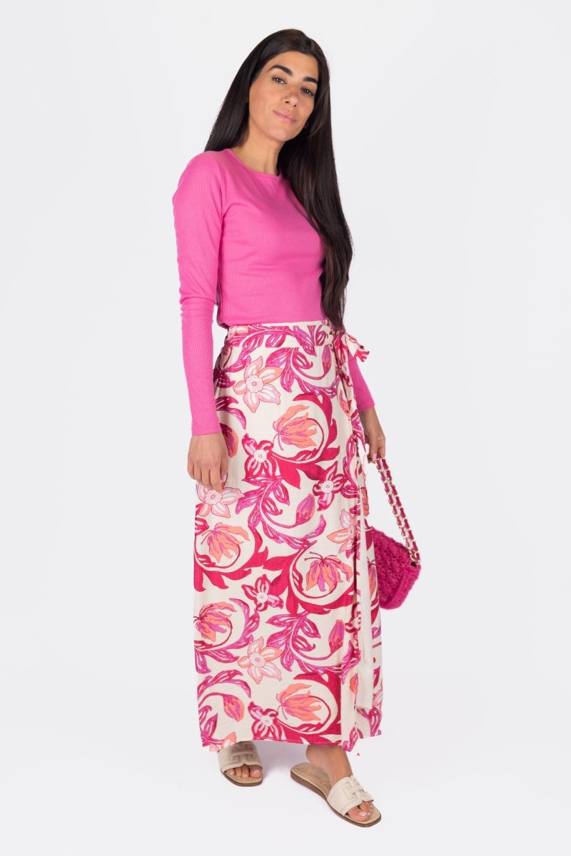 LEILA SKIRT (PINK PATTERN) - Skirt - Yakira Bella