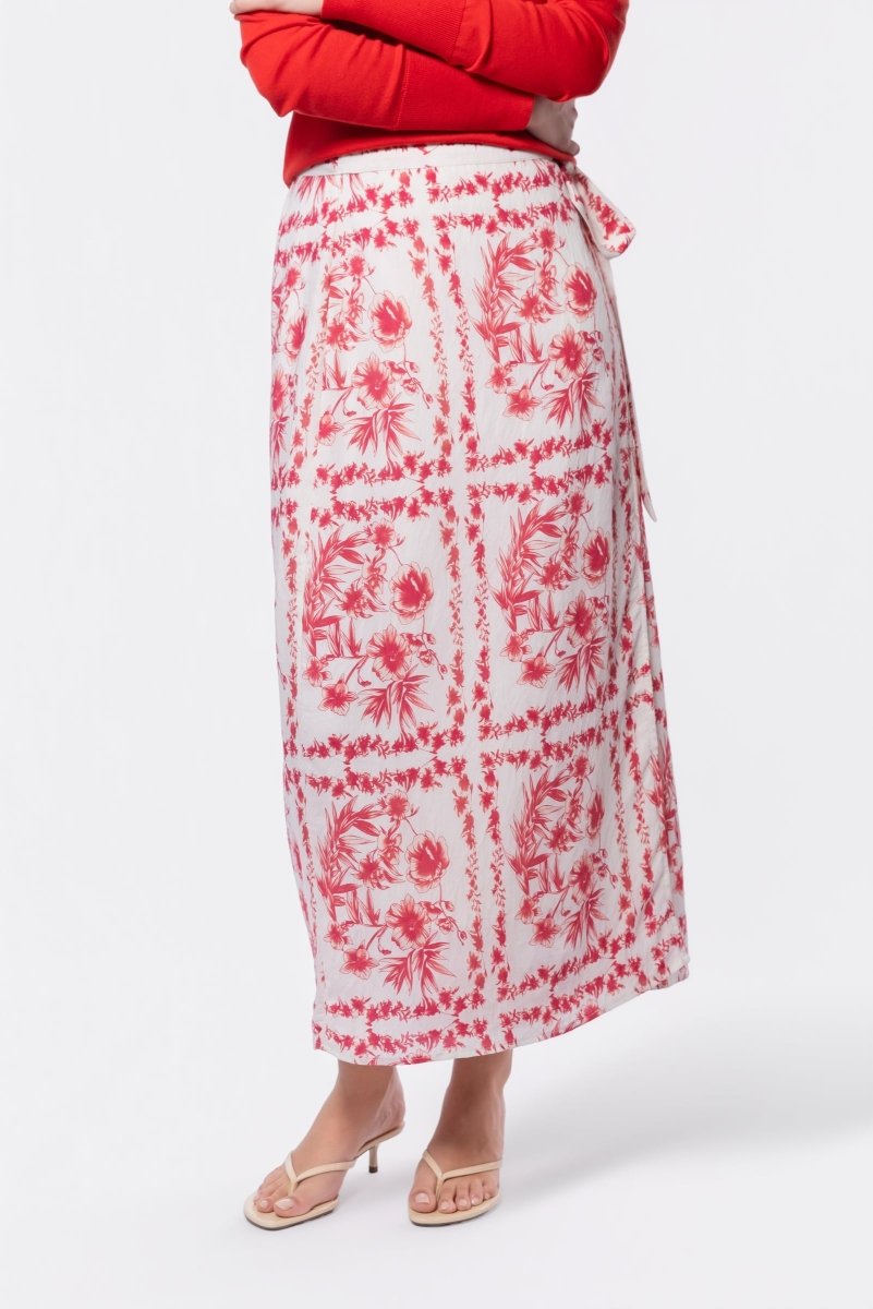 Leila Skirt (White Red) - Skirt - Yakira Bella