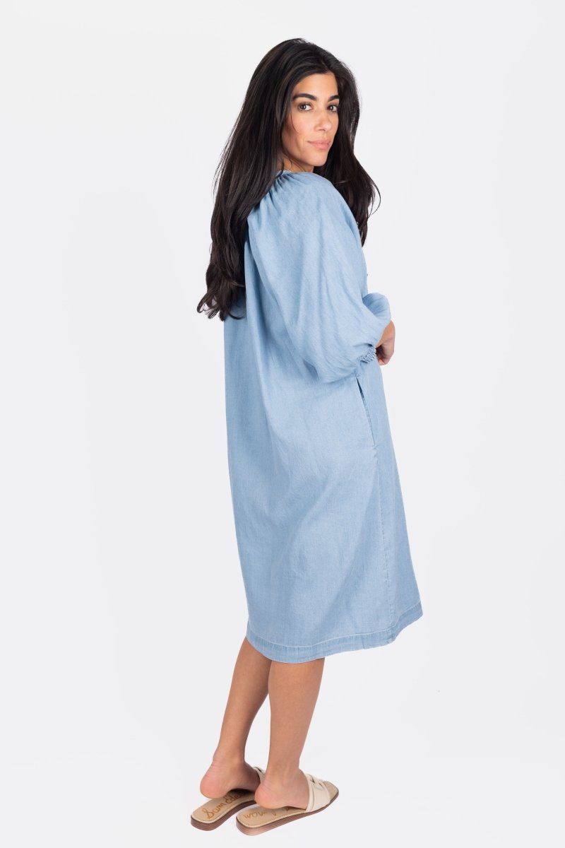 LENA DRESS 38&quot; (CHAMBRAY) - Dress - Yakira Bella