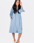 LENA DRESS 38" (CHAMBRAY) - Dress - Yakira Bella