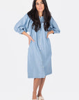 LENA DRESS 38" (CHAMBRAY) - Dress - Yakira Bella