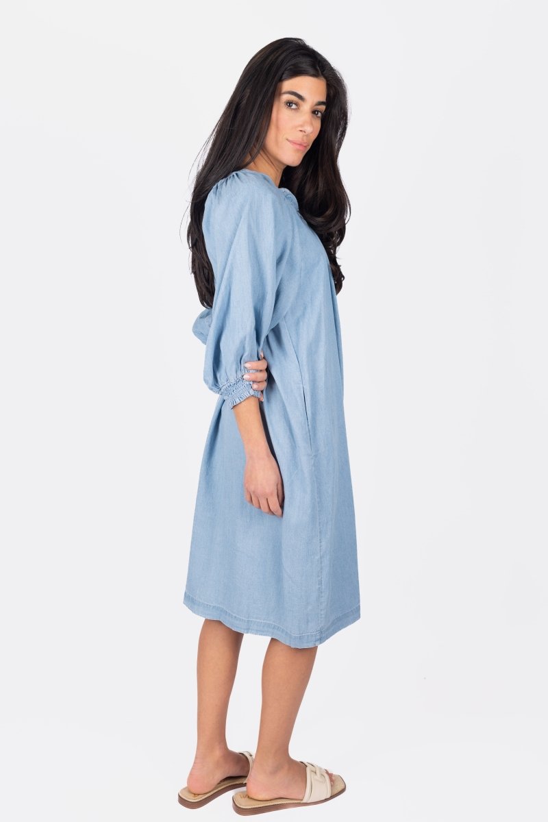 LENA DRESS 38&quot; (CHAMBRAY) - Dress - Yakira Bella