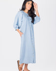 LENA DRESS 44" (CHAMBRAY) - Dress - Yakira Bella