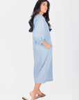 LENA DRESS 44" (CHAMBRAY) - Dress - Yakira Bella