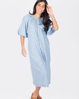 LENA DRESS 44" (CHAMBRAY) - Dress - Yakira Bella