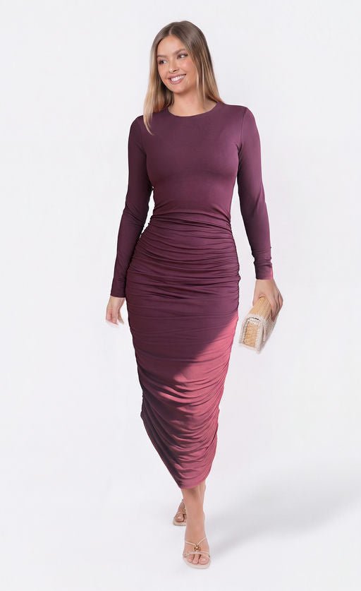 Lenny Dress (Burgundy) - Dress - Yakira Bella