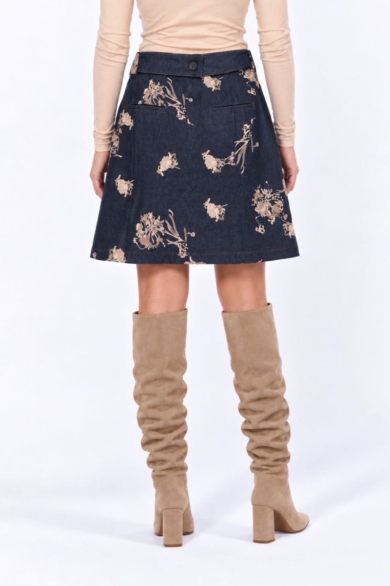 Lenora Skirt 20" (Navy) - Skirt - Yakira Bella