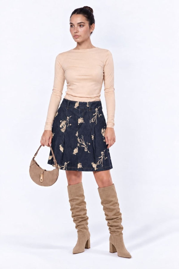 Lenora Skirt 20" (Navy) - Skirt - Yakira Bella