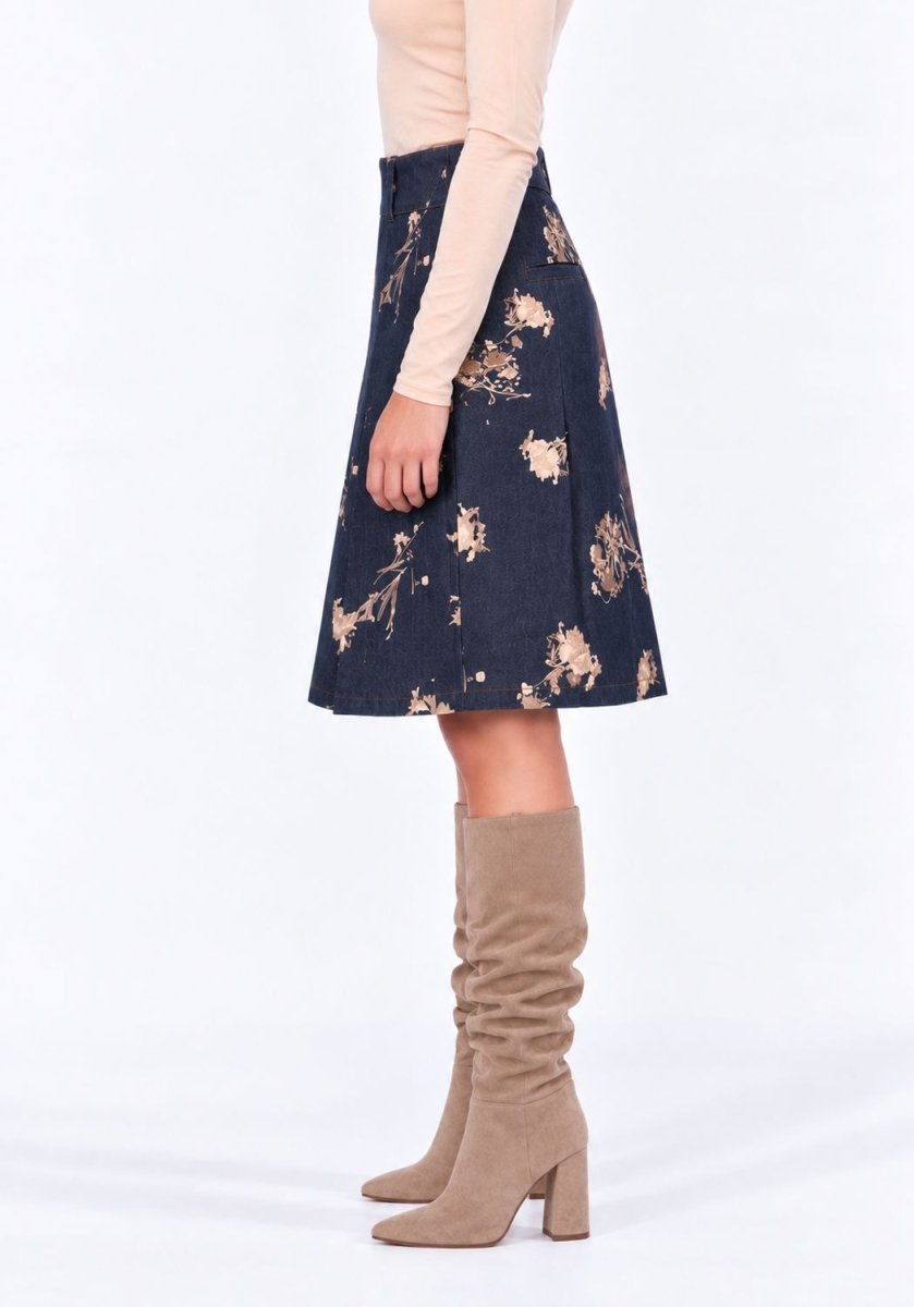 Lenora Skirt 23" (Navy) - Skirt - Yakira Bella