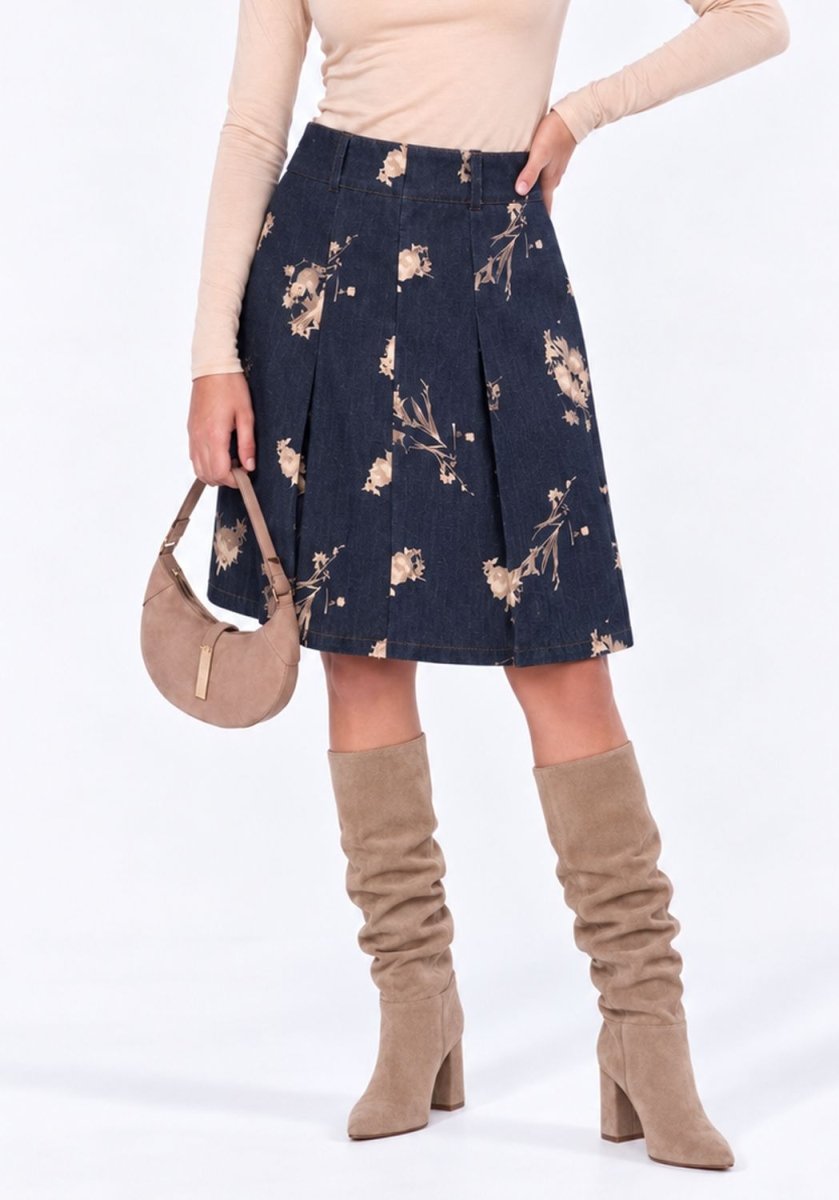 Lenora Skirt 23" (Navy) - Skirt - Yakira Bella