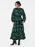 Leslie Dress (Dark Green Ground)