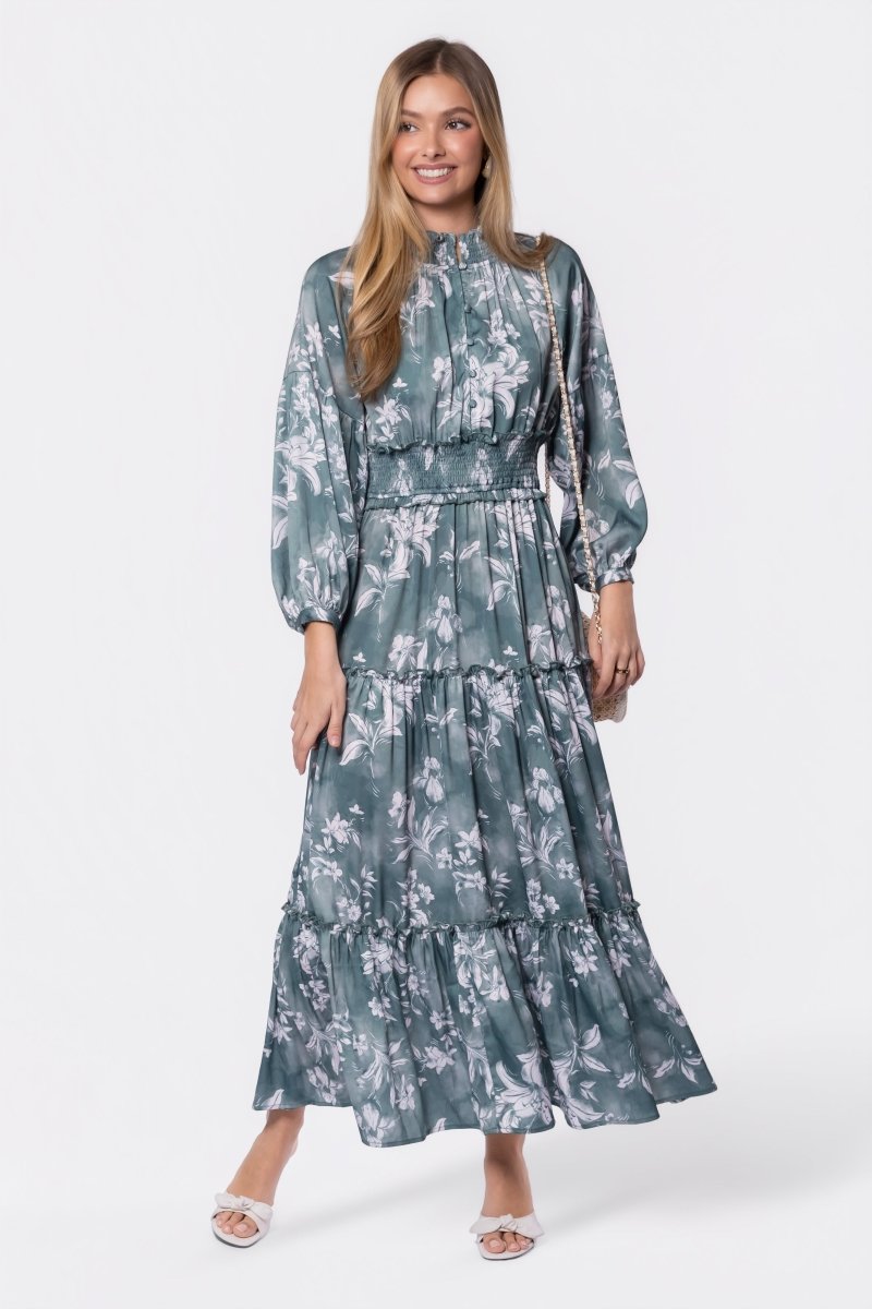 Leslie Dress (Green Pattern) - Dress - Yakira Bella