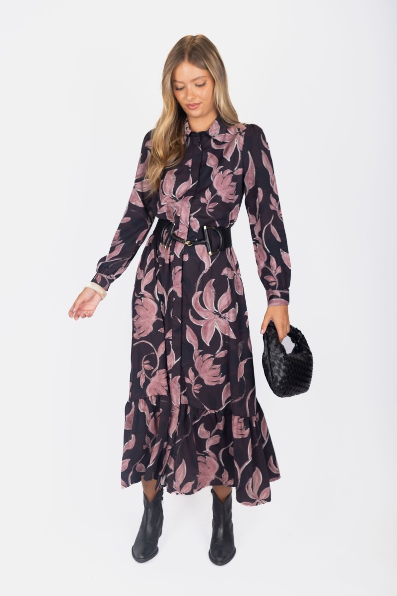 Lexi Dress 53&quot; (Black/Plum) - Dress - Yakira Bella